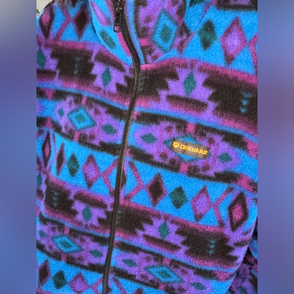 Vintage 90’s Dreimar Fleece Full-zip Jacket XL Southwestern Aztec Print - Picture 5 of 12